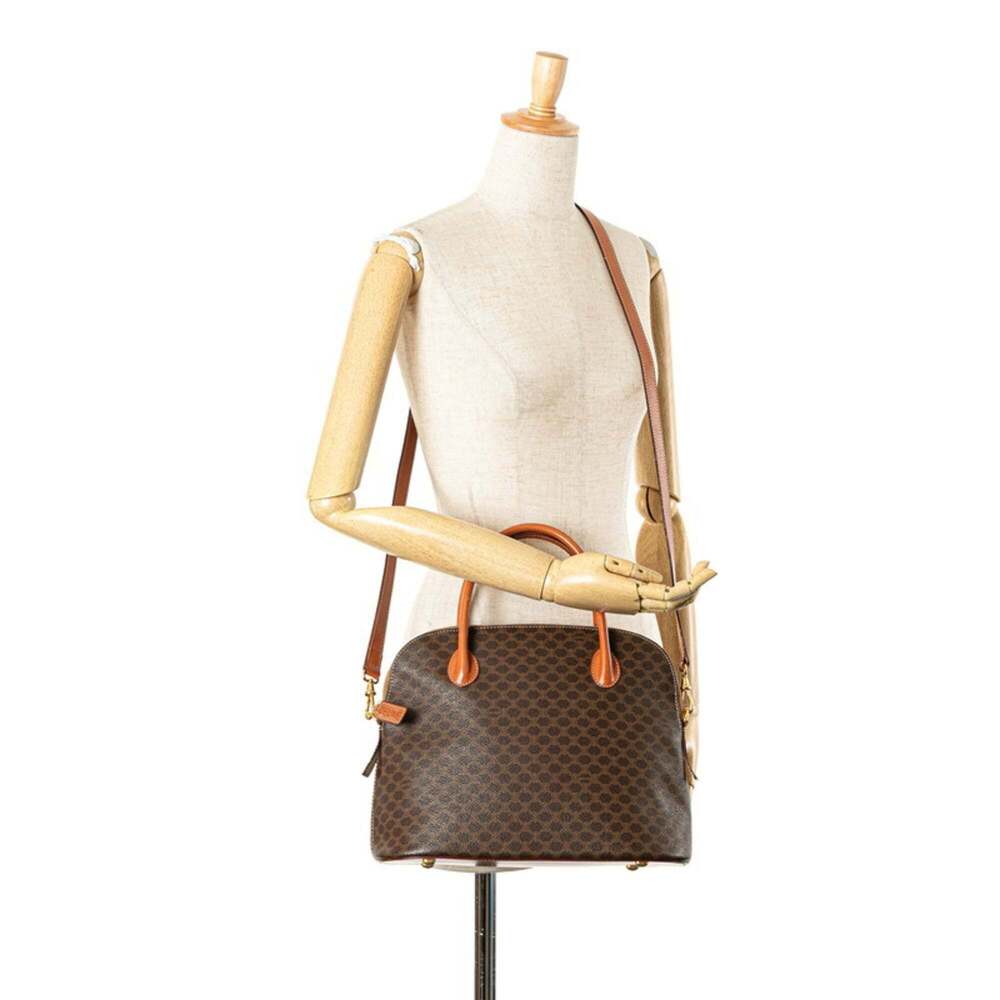 Celine Macadam Handbag Shoulder Bag 2-Way Brown Leather Women's CELINE - Picture 13 of 13